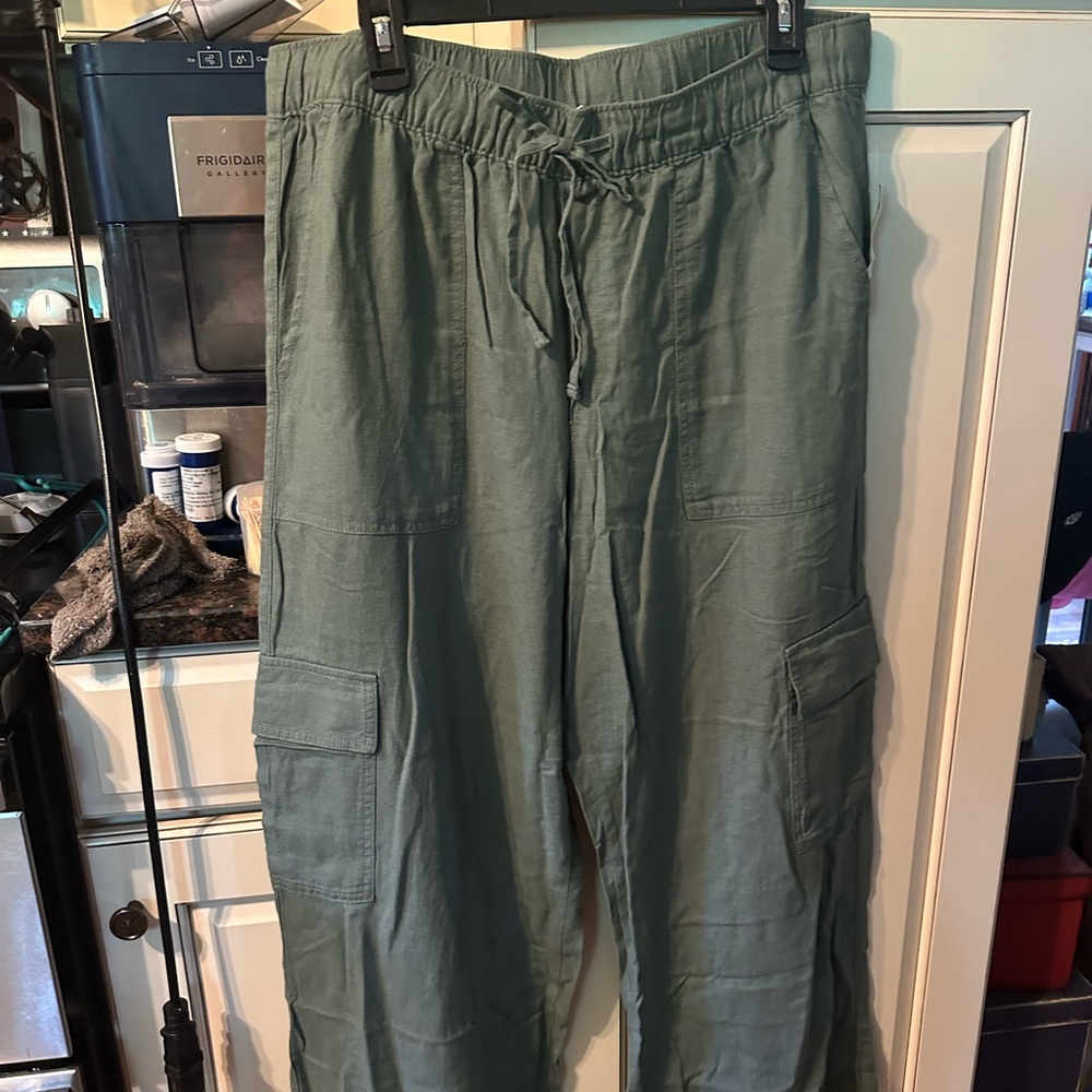 GAP Green Cargo Pants with Drawstring Waist